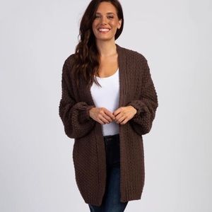 Brown Chunky Knit Cardigan
